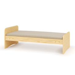 Chambre et rangement-Pack lit avec matelas bois massif talia