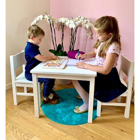 Table enfant en bois    4-7 ans Blanc+Bois 1 - vertbaudet enfant 
