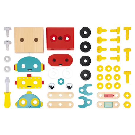 Robot à construire en bois 2 en 1 Rouge 6 - vertbaudet enfant 