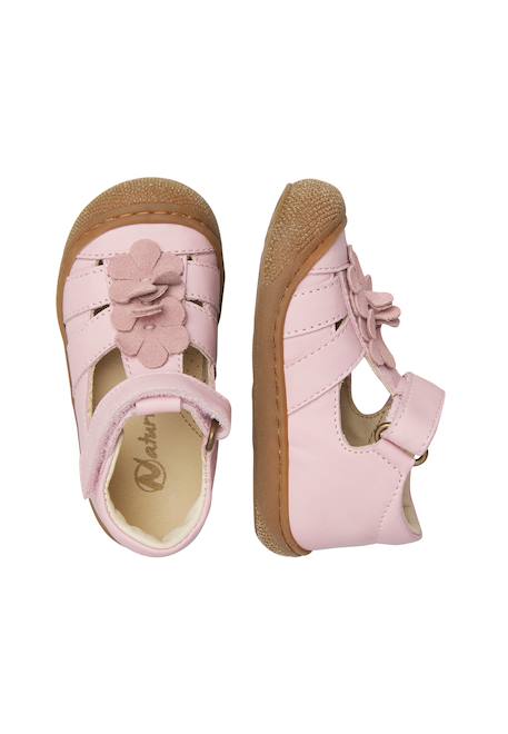 Sandales en cuir maggy 2 Rose-+Rose poudré- 4 - vertbaudet enfant 