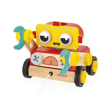 Robot à construire en bois 2 en 1 Rouge 4 - vertbaudet enfant 