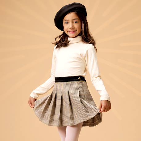 Sous-pull   à col roulé  harmonie Beige+Rouge 4 - vertbaudet enfant 