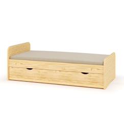 Chambre et rangement-Lit gigogne avec matelas bois massif talia