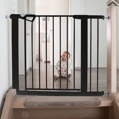 Barrière de sécurité extensible en métal sans perçage easysafe+ Blanc+Noir 9 - vertbaudet enfant 