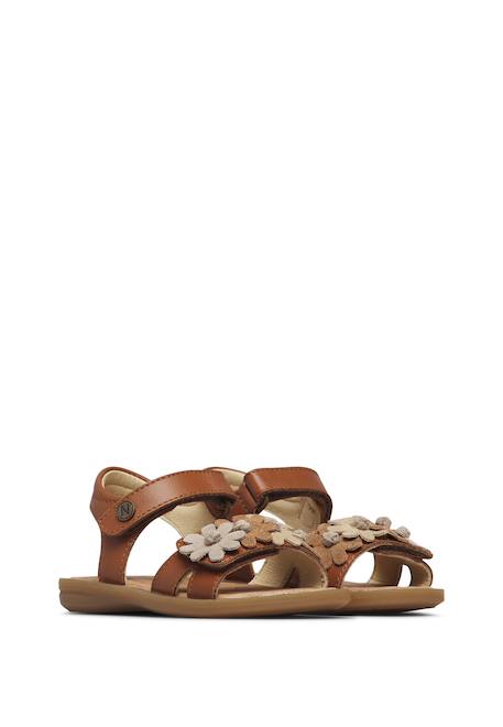 Sandales en cuir nindy Blanc crème+Cognac- 7 - vertbaudet enfant 