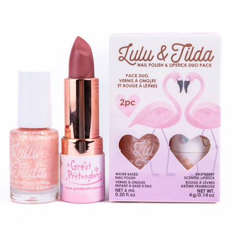 Coffret maquillage enfant vernis à l'eau & rouge à lèvres Rose 1 - vertbaudet enfant 