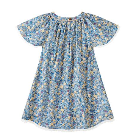 Robe cérémonie  fleurie   à manches papillon  butterfly Bleu foncé 4 - vertbaudet enfant 