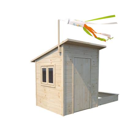 Cabane en bois avec bac à sable intégré palm springs Marron 3 - vertbaudet enfant 