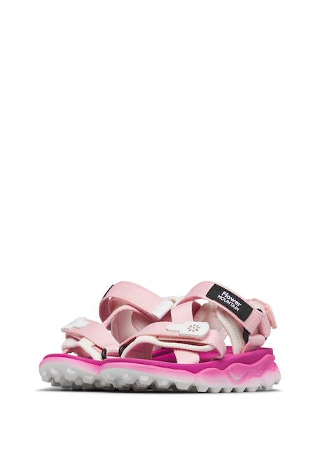 Sandales en simili cuir et tissu nazca 2 junior. Citrouille-vert+Rose poudré-blanc 10 - vertbaudet enfant 