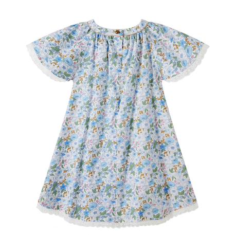 Robe cérémonie  fleurie   à manches papillon  butterfly Bleu clair 4 - vertbaudet enfant 