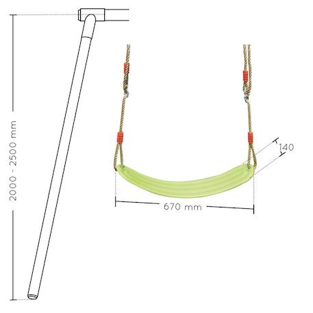 Balançoire souple pour portique enfant hauteur 1,95 à 2,50 m Vert olive 6 - vertbaudet enfant 