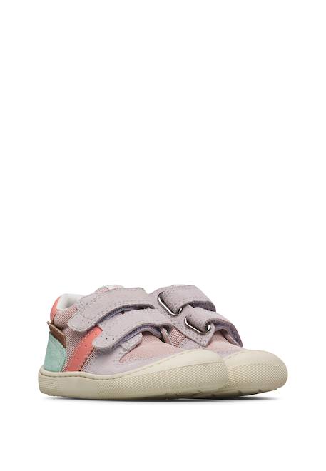 Chaussures barefoot en daim et tissu eldrys vl Lilas-+Vert-bleu ciel- 2 - vertbaudet enfant 