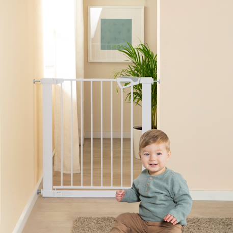 Barrière de sécurité extensible en métal sans perçage easysafe+ Blanc+Noir 2 - vertbaudet enfant 