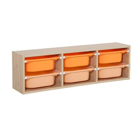 Sora - children's storage unit with 6 storage bins Moutarde+Orange+Vert olive 7 - vertbaudet enfant 