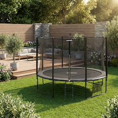 Jouet-Jeux de plein air-Trampoline 400cm avec pack d'accessoires mercure xxl
