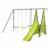 Portique avec balançoires, face à face, toboggan, panier de basket,mur d'escalade, tente Vert 2 - vertbaudet enfant 