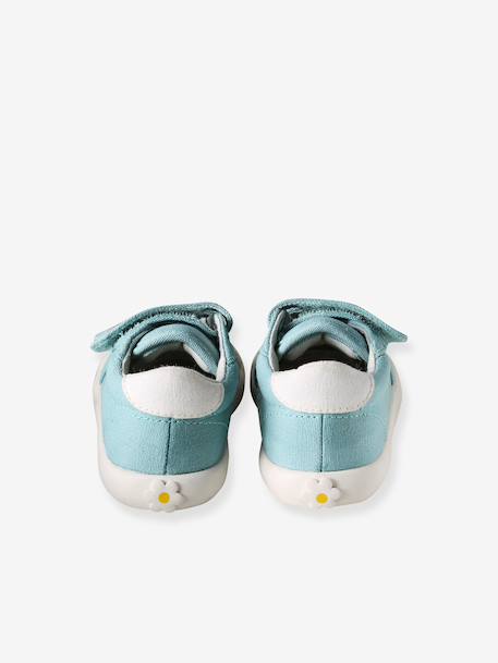 Baskets scratchées bébé en toile blanc+bleu glacier+lot rose+rose imprimé+vert imprimé marguerites+violet imprimé 21 - vertbaudet enfant 