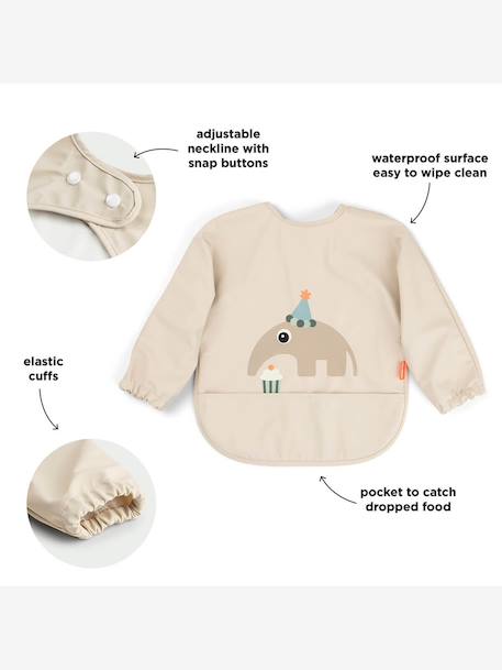 Bavoir à manches avec poche sable+vert 2 - vertbaudet enfant 