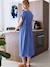 Robe longue grossesse et allaitement bleu grisé+rose 2 - vertbaudet enfant 