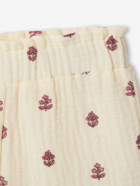 Pantalon large bébé fille gaze coton écru 4 - vertbaudet enfant 