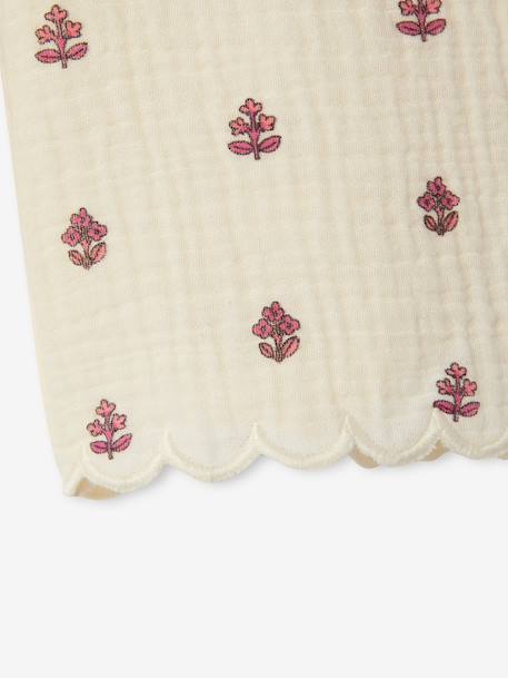 Pantalon large bébé fille gaze coton écru 3 - vertbaudet enfant 