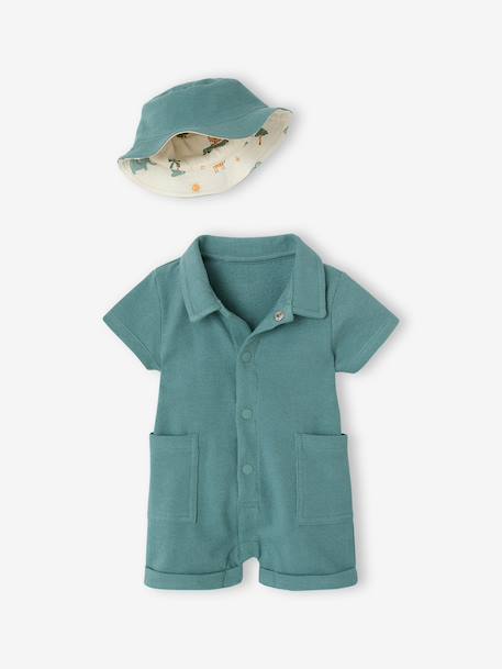 Ensemble combinaison bob réversible vert émeraude 2 - vertbaudet enfant 