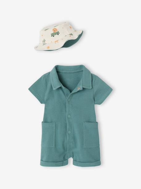 Ensemble combinaison bob réversible vert émeraude 6 - vertbaudet enfant 