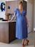 Robe longue grossesse et allaitement bleu grisé+rose 1 - vertbaudet enfant 