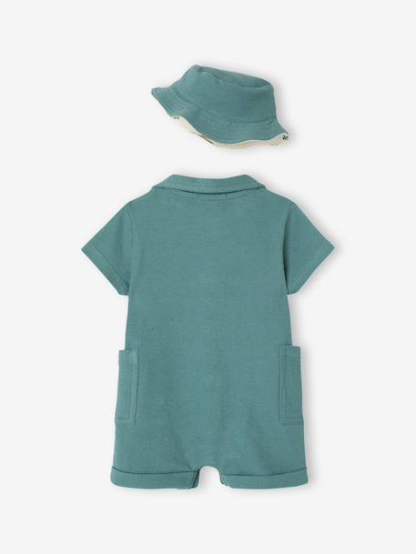 Ensemble combinaison bob réversible vert émeraude 3 - vertbaudet enfant 