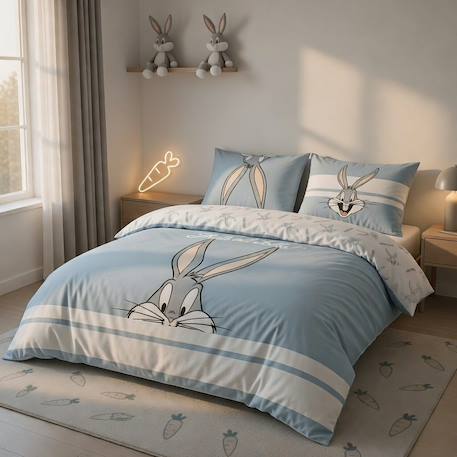 Housse de couette looney tunes bugs bunny coton Bleu 2 - vertbaudet enfant 
