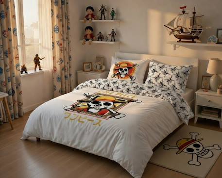 Housse de couette one piece logo luffy coton Blanc 2 - vertbaudet enfant 