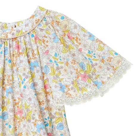 Robe cérémonie  fleurie   à manches papillon  butterfly Jaune pale 4 - vertbaudet enfant 