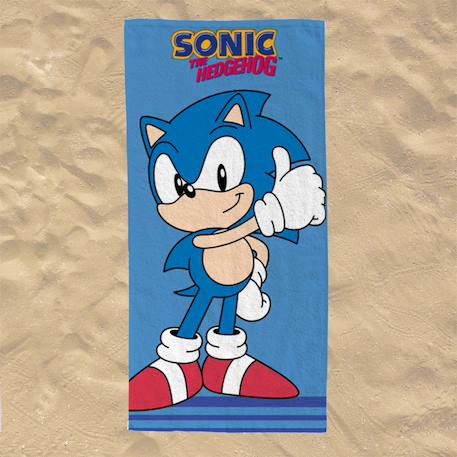 Serviette de plage sonic classique polyester Bleu 2 - vertbaudet enfant 