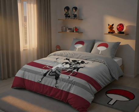 Housse de couette naruto sasuke & itachi coton Gris 2 - vertbaudet enfant 