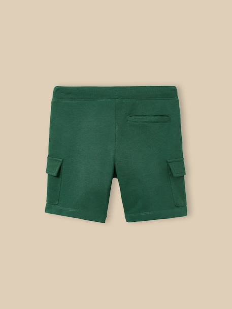 Short en maille piquée garçon - coton biologique Bouteille+Marine 2 - vertbaudet enfant 
