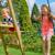 Portique 2 balançoires et toboggan thymélée bois h200cm Marron - bleu - gris - vert 3 - vertbaudet enfant 