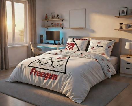 Housse de couette freegun skateboard coton Blanc 2 - vertbaudet enfant 
