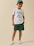Short en maille piquée garçon - coton biologique Bouteille+Marine 4 - vertbaudet enfant 