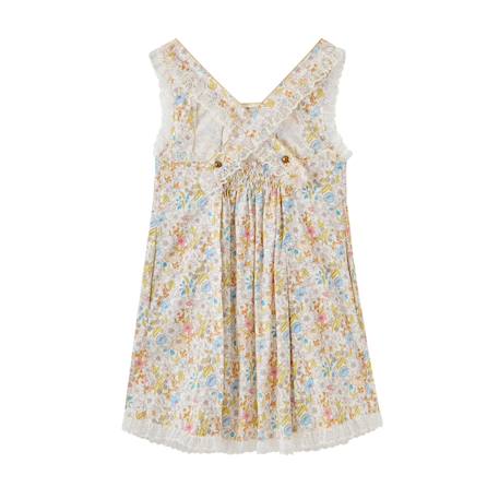Robe cérémonie  fleurie  à bretelles croisées  anaïs Jaune clair 4 - vertbaudet enfant 