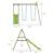 Portique 2 balançoires et toboggan thymélée bois h200cm Marron - bleu - gris - vert 4 - vertbaudet enfant 