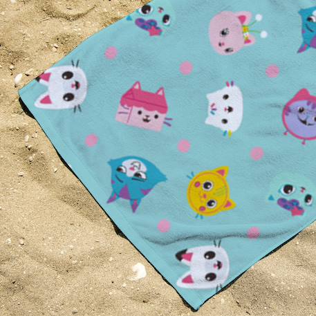 Serviette de plage gabby pandy pattes & amis polyester Bleu 3 - vertbaudet enfant 