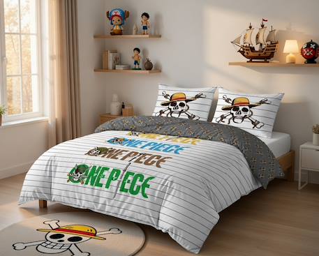 Housse de couette one piece logo marinière coton Blanc 2 - vertbaudet enfant 