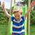Portique 2 balançoires et toboggan thymélée bois h200cm Marron - bleu - gris - vert 6 - vertbaudet enfant 