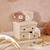 Pouf pliant 4 tiroirs en bouclette - ezzio Beige 1 - vertbaudet enfant 