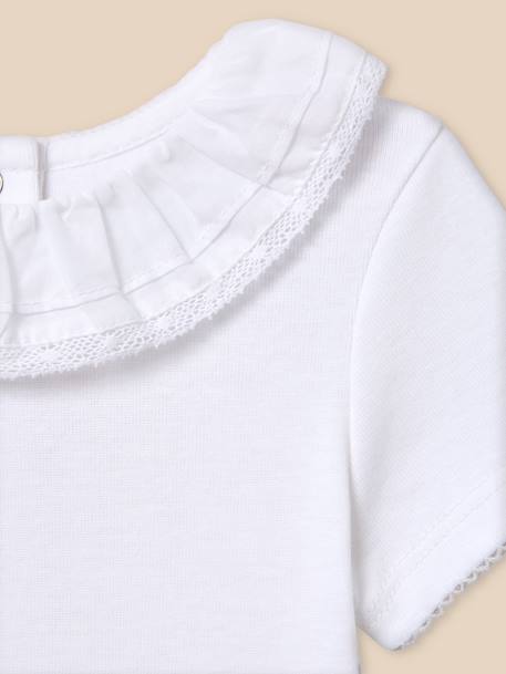 Body avec collerette bébé - coton biologique Blanc casse 2 - vertbaudet enfant 