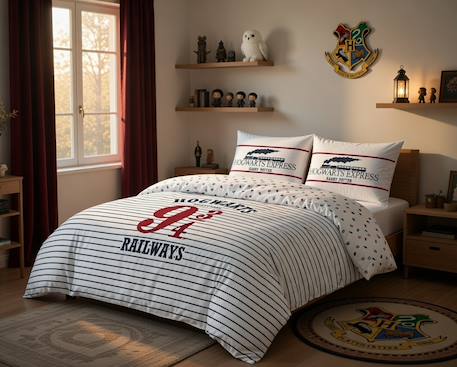 Housse de couette harry potter hogwarts express coton Blanc 2 - vertbaudet enfant 
