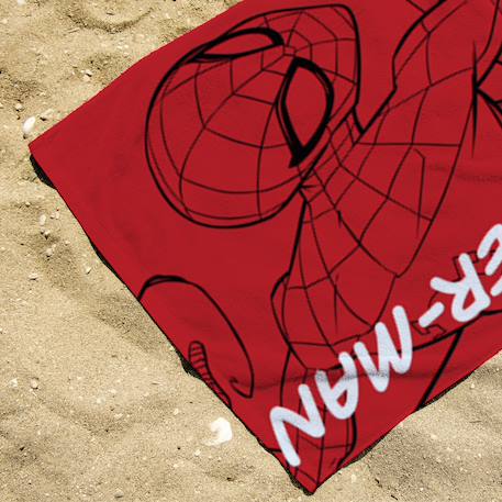 Serviette de plage spiderman super-héros action polyester Rouge 2 - vertbaudet enfant 