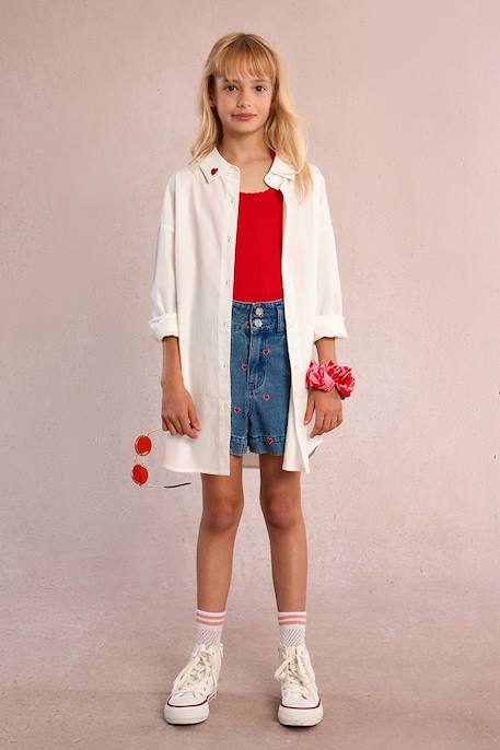 Débardeur froncé Noir+Offwhite+Rouge 14 - vertbaudet enfant 