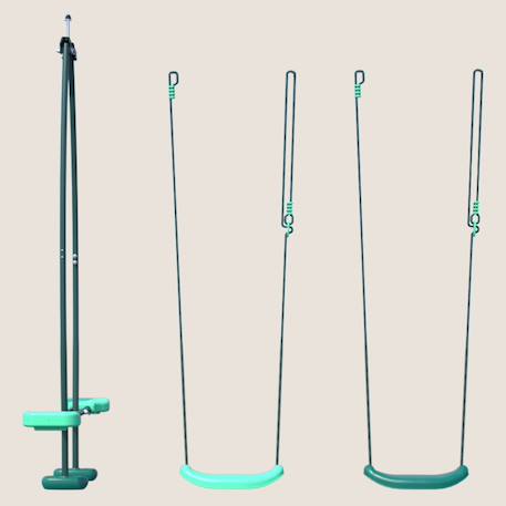 Pack 3 accessoires 2 balançoires et 1 face à face pour portique h222 cm Vert 1 - vertbaudet enfant 