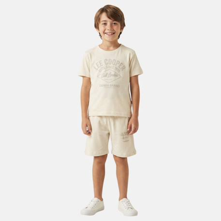 Ensemble garçon t-shirt manches courtes et short Beige+Bleu+Kaki+Noir 1 - vertbaudet enfant 